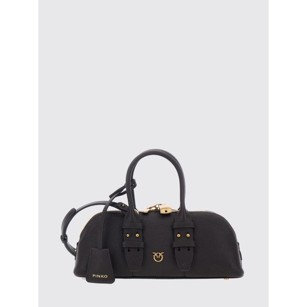 Pinko Escape Horizontal Sheepskin Leather Handbag With Love Birds Logo